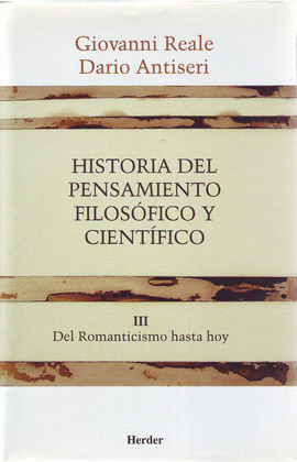 HISTORIA DEL PENSAMIENTO FILOSOFICO Y CIENTIFICO III